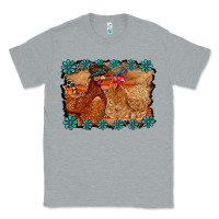 Heather Grey chicken western Classic Tee - RacoonDesign