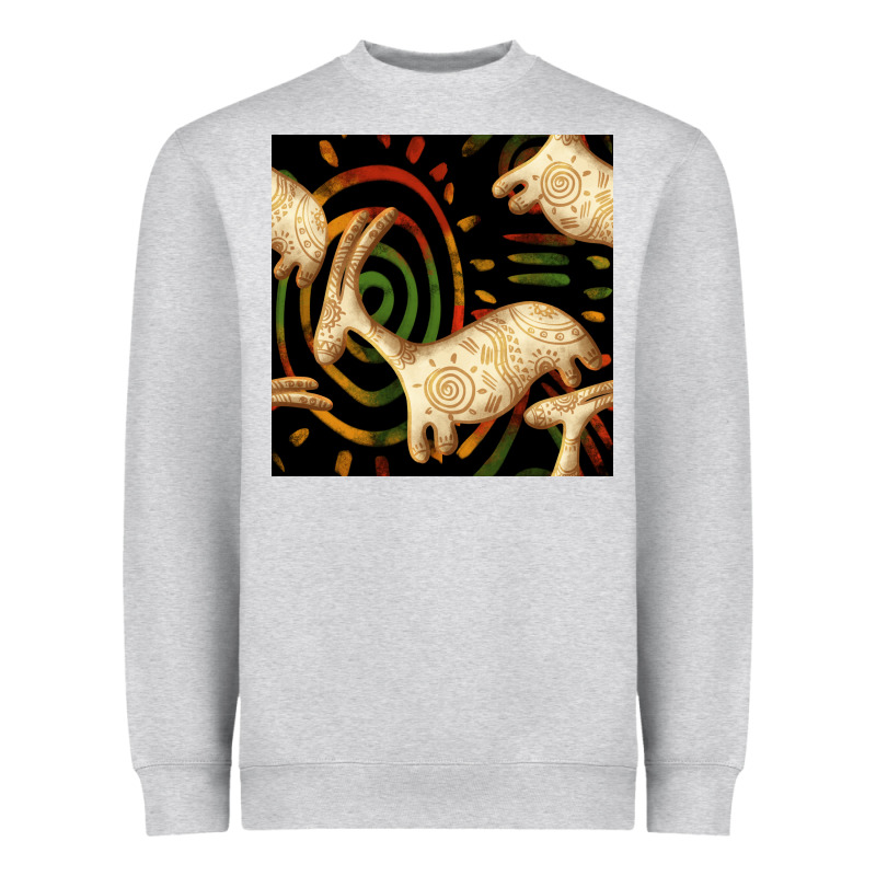 African Ethnic Animal Seamless Pattern Heavyweight Sweatshirt by BundleAndBundleShop | Teevron