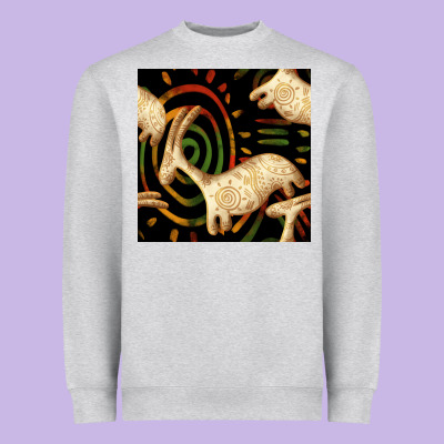 African Ethnic Animal Seamless Pattern Heavyweight Sweatshirt Designed By Bundleandbundleshop