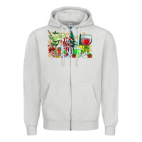 Dove Grey Christmas tequila Zipper Hoodie - CowhideDigitalArt