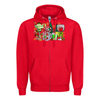 Red Christmas tequila Zipper Hoodie - CowhideDigitalArt