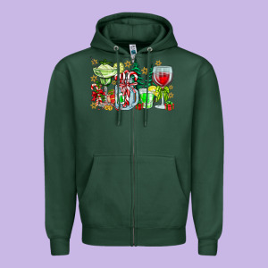 Christmas Tequila Zipper Hoodie Designed By Cowhidedigitalart