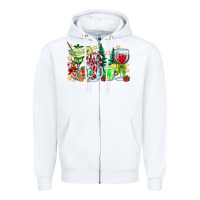 White Christmas tequila Zipper Hoodie - CowhideDigitalArt