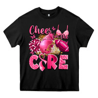 Black cheer for the cure breast cancer Heavy Core Tee - LillyAllenDesigns