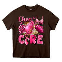 Chocolate Brown cheer for the cure breast cancer Heavy Core Tee - LillyAllenDesigns