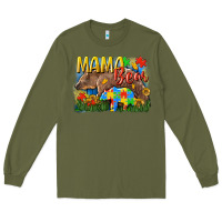 Army Green Mama bear Autism Long Sleeve Tee - CowGirlArtShop
