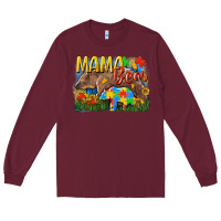Burgundy Mama bear Autism Long Sleeve Tee - CowGirlArtShop