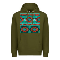 Army Green native american aztec seamless pattern 4 Premium Hoodie - BundleAndBundleShop