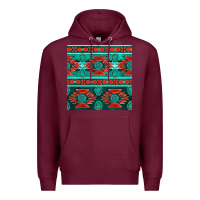 Burgundy native american aztec seamless pattern 4 Premium Hoodie - BundleAndBundleShop