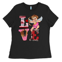 Black valentine's day cupid love Ladies Tee - RanaPortraitStore