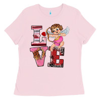 Bubblegum Pink valentine's day cupid love Ladies Tee - RanaPortraitStore