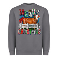 Storm merry christmas simmental cow Heavyweight Sweatshirt - FaDigitalArtStudio