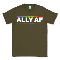 Army Green Ally AF Pride Rainbow Shirt  Proud LGBTQ Ally TShirt Classic Tee - minhPixels