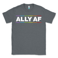Charcoal Heather Ally AF Pride Rainbow Shirt  Proud LGBTQ Ally TShirt Classic Tee - minhPixels