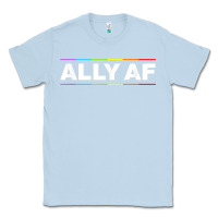 Dusty Blue Ally AF Pride Rainbow Shirt  Proud LGBTQ Ally TShirt Classic Tee - minhPixels