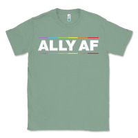 Sage Ally AF Pride Rainbow Shirt  Proud LGBTQ Ally TShirt Classic Tee - minhPixels