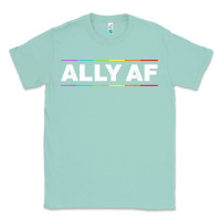 Seafoam Ally AF Pride Rainbow Shirt  Proud LGBTQ Ally TShirt Classic Tee - minhPixels