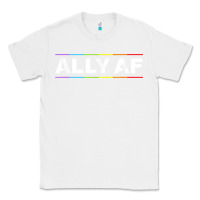 White Ally AF Pride Rainbow Shirt  Proud LGBTQ Ally TShirt Classic Tee - minhPixels