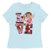 Baby Blue valentine's day cupid love Ladies Tee - RanaPortraitStore