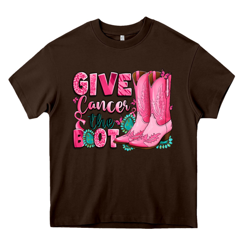Give Cancer The Boot Heavy Core Tee by LillyAllenDesigns | Teevron
