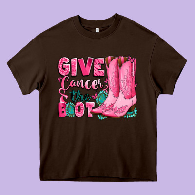 Give Cancer The Boot Heavy Core Tee Designed By Lillyallendesigns