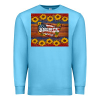 Ocean Blue usa map Premium Sweatshirt - Artiststas
