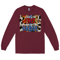 Burgundy land of the free  th of july brushstroke Long Sleeve Tee - Jasminsmagicworld