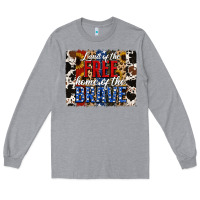 Heather Grey land of the free  th of july brushstroke Long Sleeve Tee - Jasminsmagicworld