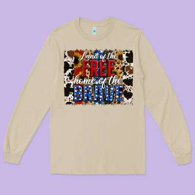 Land Of The Free  Th Of July Brushstroke Long Sleeve Tee Designed By Jasminsmagicworld