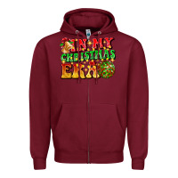 Burgundy inmy christmas era Zipper Hoodie - CowhideDigitalArt
