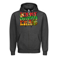 Charcoal Heather inmy christmas era Zipper Hoodie - CowhideDigitalArt