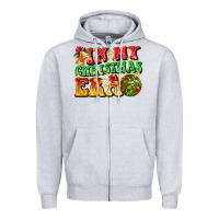 Heather Grey inmy christmas era Zipper Hoodie - CowhideDigitalArt