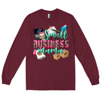 Burgundy Small Business Mama Long Sleeve Tee - CowGirlArtShop