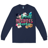 Navy Small Business Mama Long Sleeve Tee - CowGirlArtShop