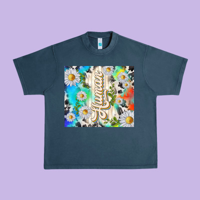 Human With Daisies Urban Heavy Tee Designed By Tumblerdesignbyshophia