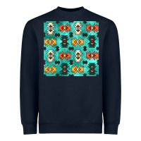 Navy native american aztec seamless pattern 3 Heavyweight Sweatshirt - BundleAndBundleShop