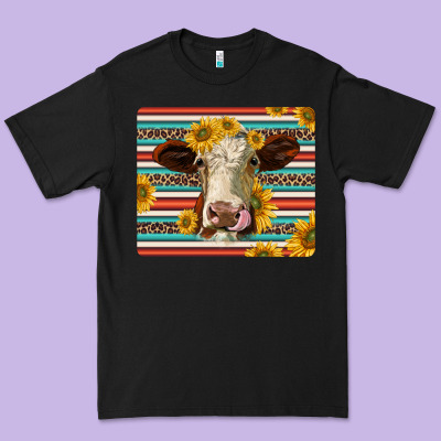 Serape Leopard Hereford Cattle Mousepad Premium Tee Designed By Jasminsmagicworld