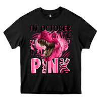 Black in october we wear pink dinosaur Heavy Core Tee - LillyAllenDesigns