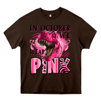 Chocolate Brown in october we wear pink dinosaur Heavy Core Tee - LillyAllenDesigns