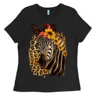 Black Zebra With Sunflowers Ladies Tee - Bettercallsaul
