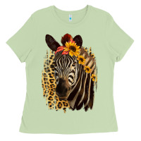 Zebra With Sunflowers Ladies Tee | Teevron