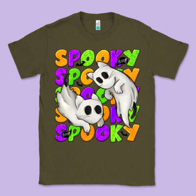 Spooky With Ghost Cats Classic Tee Designed By Texasbilliewilder