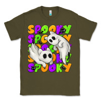 Army Green Spooky with Ghost Cats Classic Tee - texasbilliewilder