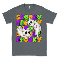 Charcoal Heather Spooky with Ghost Cats Classic Tee - texasbilliewilder