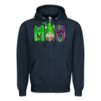 Navy st patricks day mom gnome Zipper Hoodie - CowhideDigitalArt