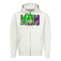 Oatmeal Heather st patricks day mom gnome Zipper Hoodie - CowhideDigitalArt