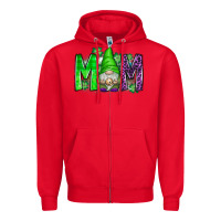 Red st patricks day mom gnome Zipper Hoodie - CowhideDigitalArt