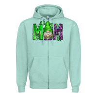 Seafoam st patricks day mom gnome Zipper Hoodie - CowhideDigitalArt