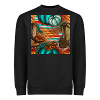 Black western thanksgiving seamless pattern Heavyweight Sweatshirt - BundleAndBundleShop