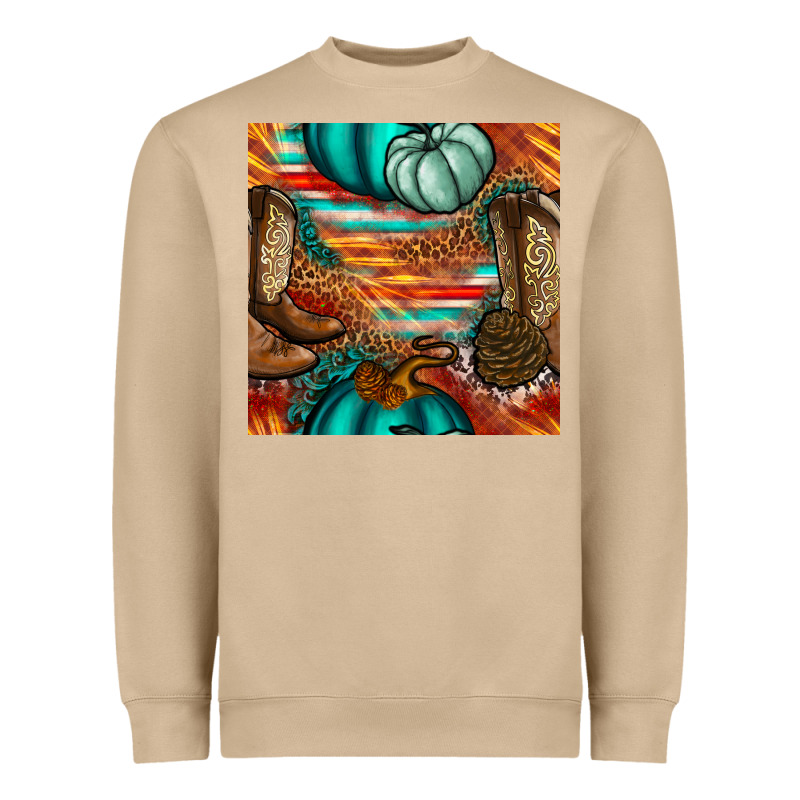 Western Thanksgiving Seamless Pattern Heavyweight Sweatshirt by BundleAndBundleShop | Teevron